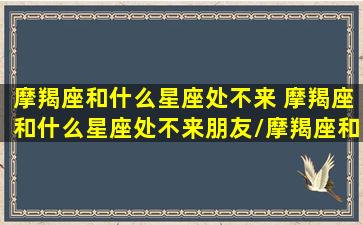 摩羯座和什么星座处不来 摩羯座和什么星座处不来朋友/摩羯座和什么星座处不来 摩羯座和什么星座处不来朋友-我的网站